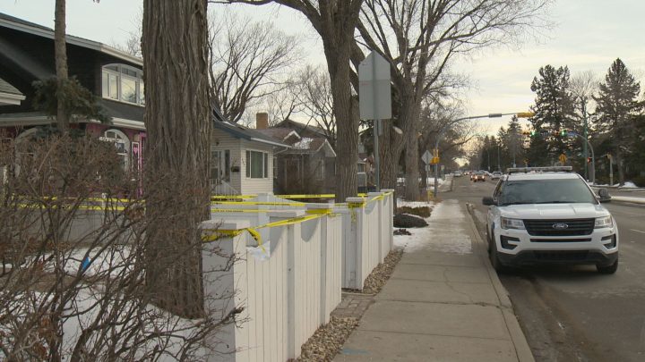 The Regina Police Service is investigating the death of a man whose body was found outside a home on College Avenue Saturday evening.