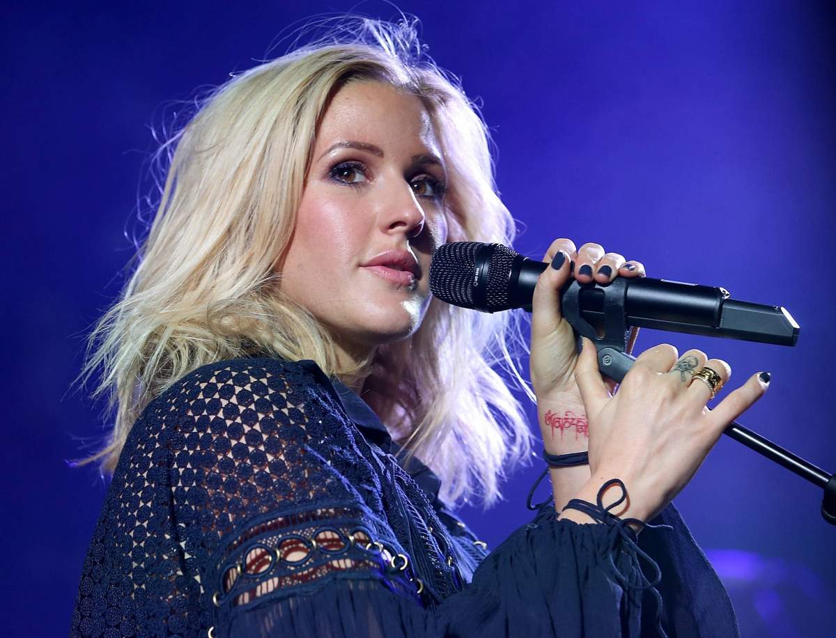 Ellie Goulding performs at the celebration of Marriott International's and Universal Music Group's global marketing partnership at the St Pancras Renaissance Hotel on June 30, 2015 in London, England.