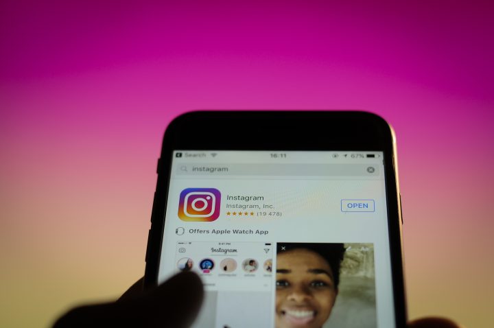 The Instagram app is seen in the App Store on an iPhone on Dec. 1, 2017. 
