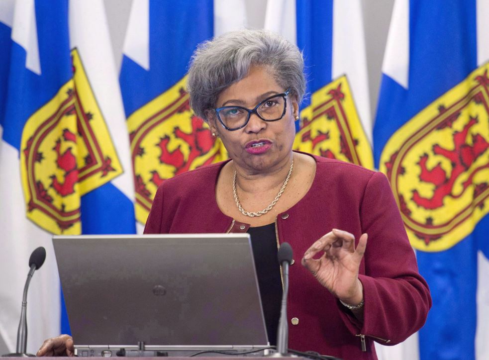 Avis Glaze, a school administration consultant, releases her report with recommendations to improve Nova Scotia’s education administrative system, in Halifax on Tuesday, Jan. 23, 2018.
