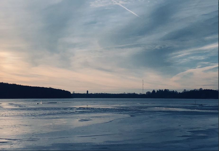 The Icy surface of Guelph Lake on Wednesday afternoon as the OPP rescued a pair of 62-year olds from the waters.