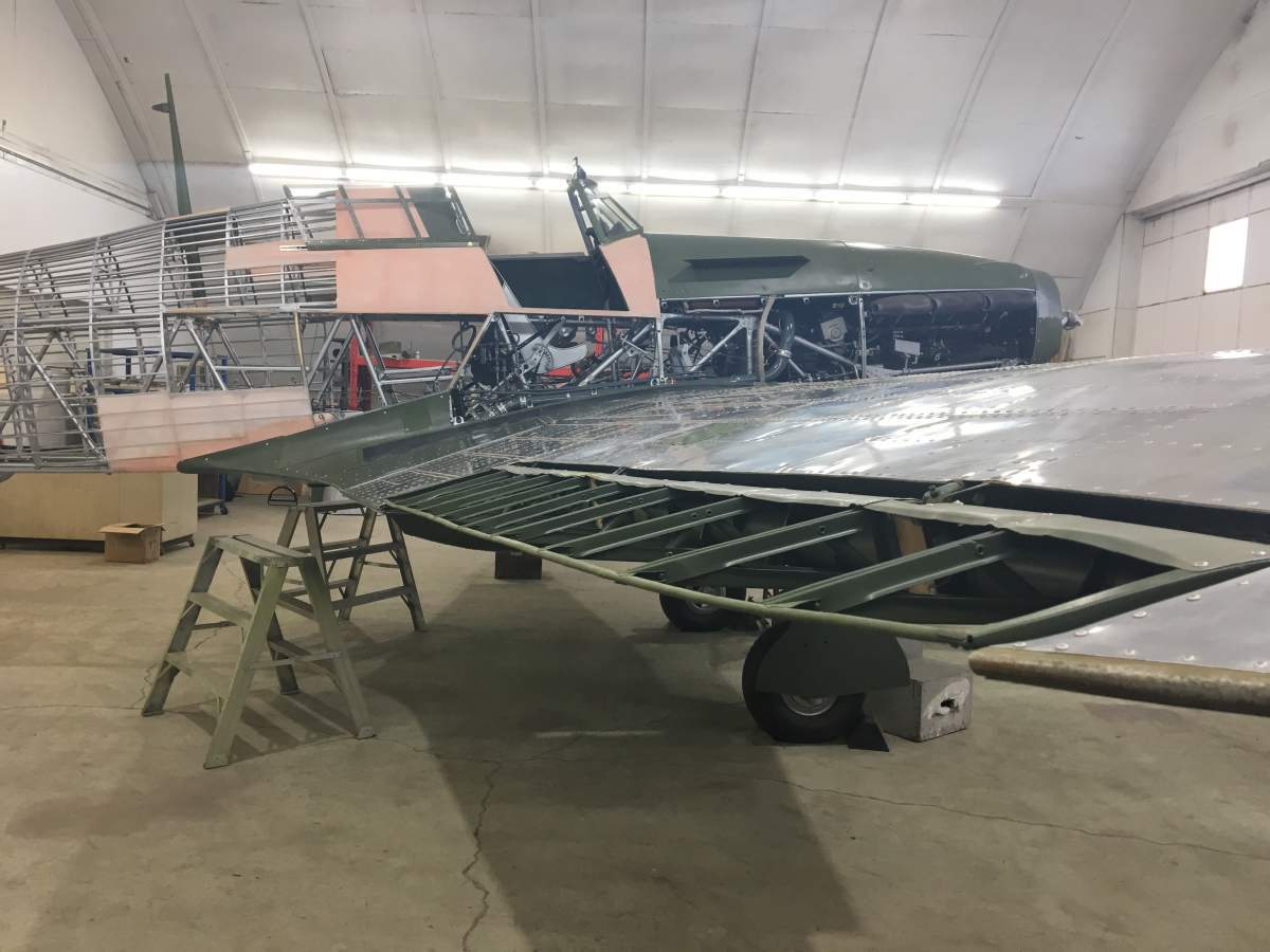 Hawker Hurricane airplane restored in Wetaskiwin, Alta. December 14, 2018