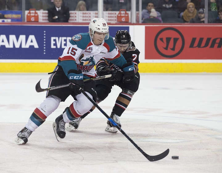 The Kelowna Rockets lost 5-1 to the Calgary Hitmen in WHL action on Friday night.