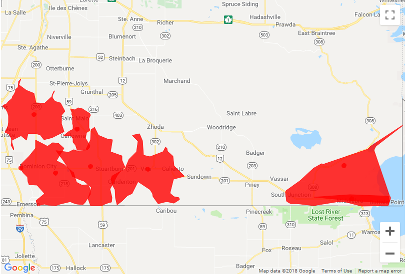 Numerous areas in the southeast are without power Thursday morning.