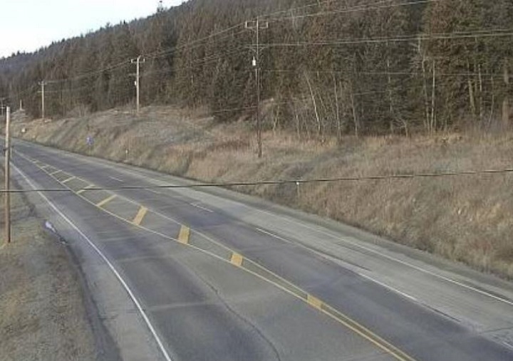 Road conditions at McLeese Lake, approximately 60 kilometres north of Williams Lake.