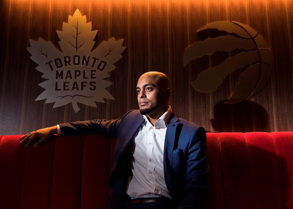 Humza Teherany, Chief Technology and Digital Officer for Maple Leafs sports and Entertainment (MLSE) poses for a photograph in Toronto on Monday, Dec. 17, 2018.