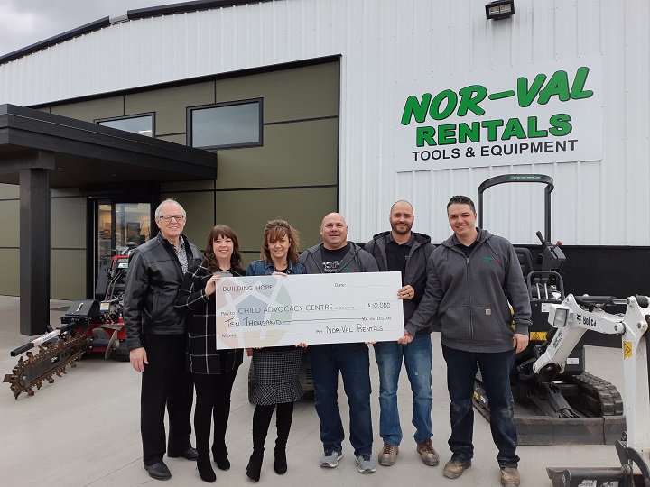 Nor-Val Rentals of Kelowna has donated $10,000 to a child centre fundraising campaign, just days before Christmas.