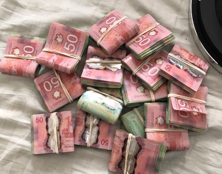 Cash seized by RCMP.