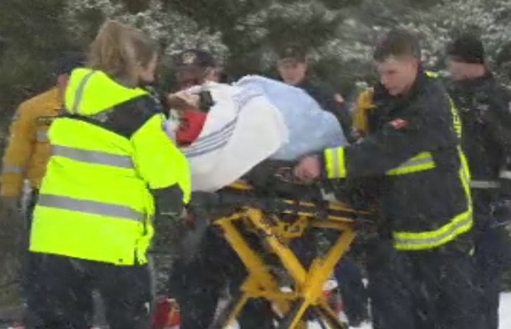Firefighters and an ambulance crew were on hand to rescue a West Kelowna woman who fell and got injured during a hike on Boxing Day.