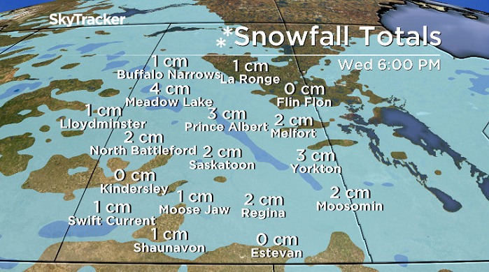 Approximately 2 centimetres of snow is expected to fall Tuesday night into Wednesday.
