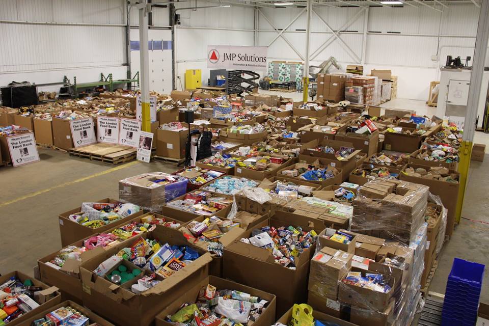 Donations at the JMP Solutions warehouse as seen at the end of the 2018 campaign.