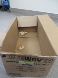 The box two puppies were found in in a Calgary parking lot on Nov. 30.