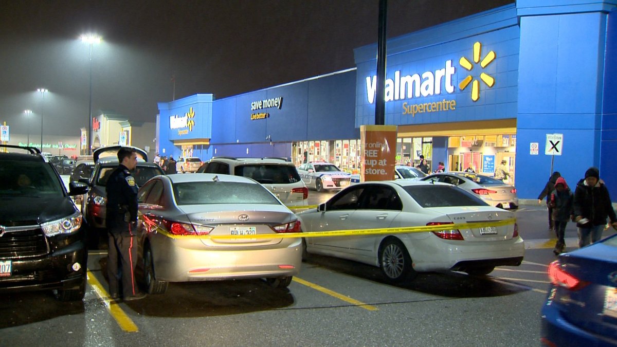 Police say a man was stabbed followed a dispute at a Walmart parking lot in Brampton on Dec. 23, 2018.
