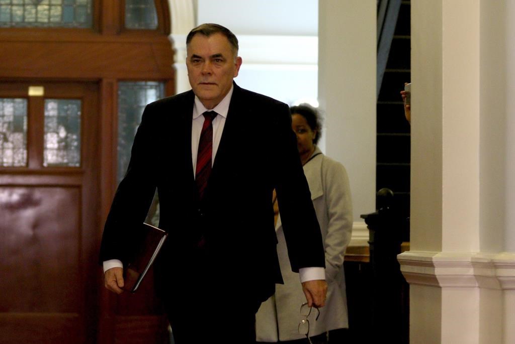 British Columbia House Speaker Darryl Plecas arrives to the Legislative Assembly Management Committee meeting in the Douglas Fir room at Legislature in Victoria, B.C., on Thursday, December 6, 2018. THE CANADIAN PRESS/Chad Hipolito.