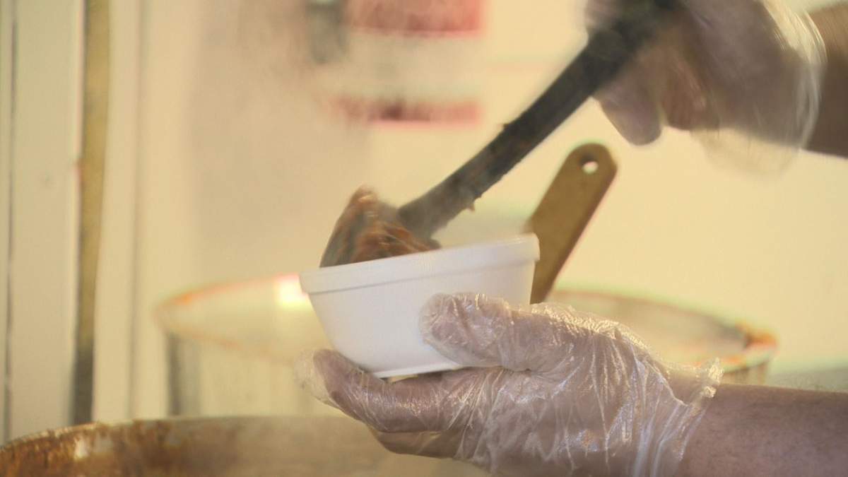 Co-founder Moe Duval estimates the group serves about 450 bowls of chili in a given Sunday.