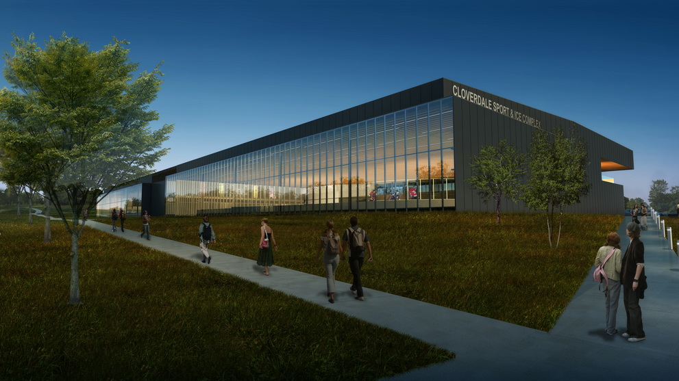 Rendering of the Cloverdale Sport and Ice Complex.