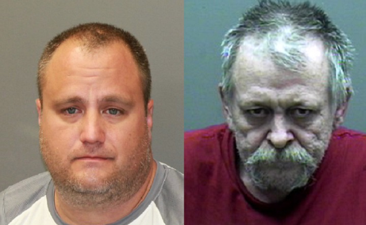 Cameron Cole, left, was arrested on Friday, while Charles Patrick (right) remains at large. 