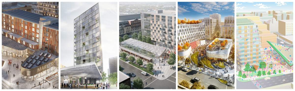 Proposed Market Lands designs.