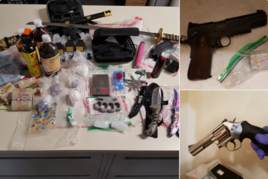 Police released images of their haul from Wednesday's raids.