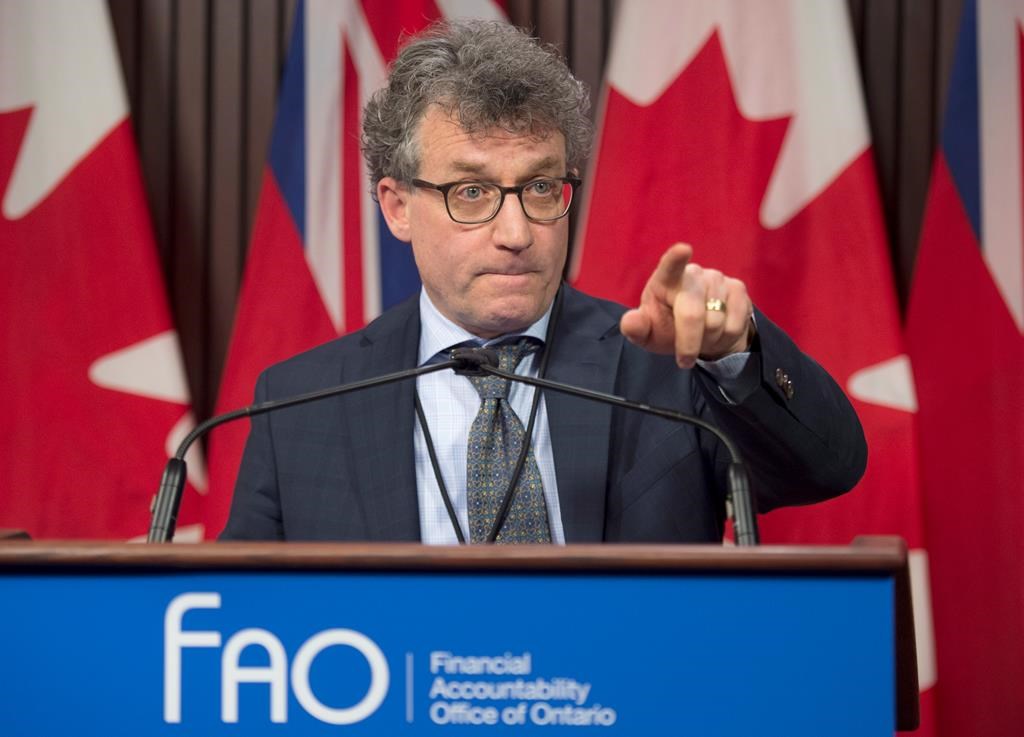 Ontario Financial Accountability Officer Peter Weltman answers questions in Toronto on Monday December 10, 2018. THE CANADIAN PRESS/Frank Gunn.