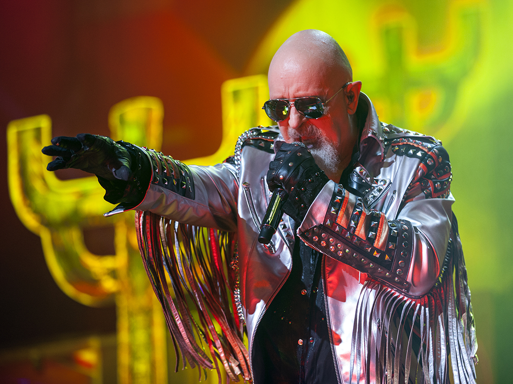 Rob Halford of Judas Priest performs at PNC Music Pavilion on Sept. 11, 2018 in Charlotte, N.C.