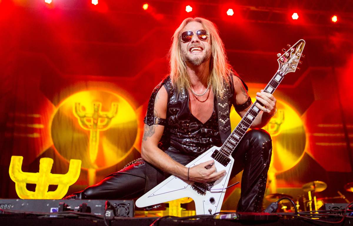 Richie Faulkner of Judas Priest at Solid Rock Festival at Tecnópolis Park on Nov. 4, 2018 in Buenos Aires, Argentina.
