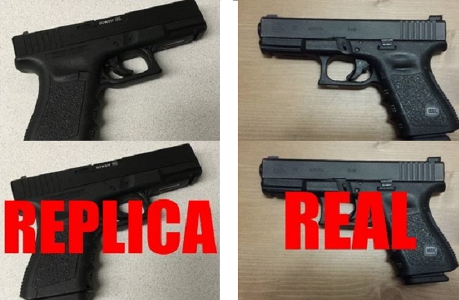 Burnaby RCMP issued a public warning after a pair of incidents involving realistic looking replica guns. 