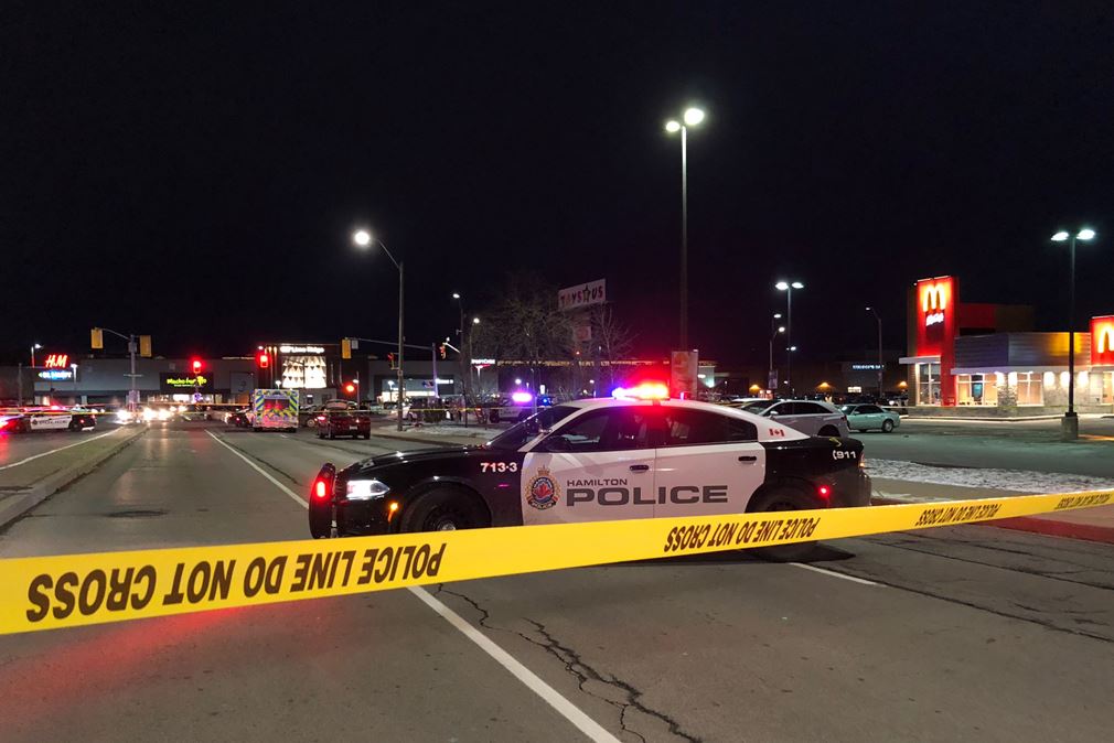 The stabbing occurred at a plaza at Upper Wentworth Street and Kingfisher Drive Friday afternoon.