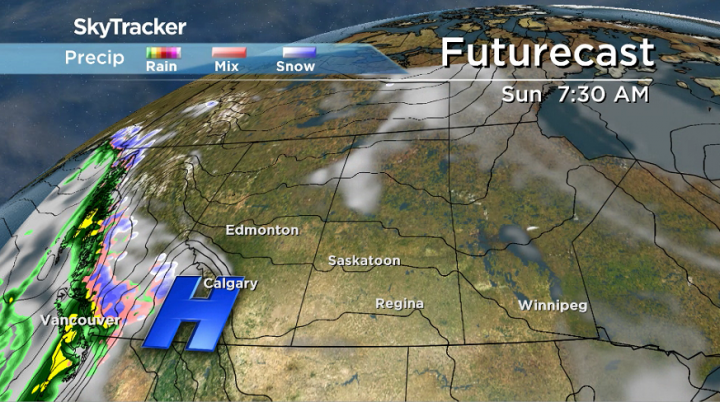 High pressure continues to dominate the air on Sunday, keeping skies sunny.