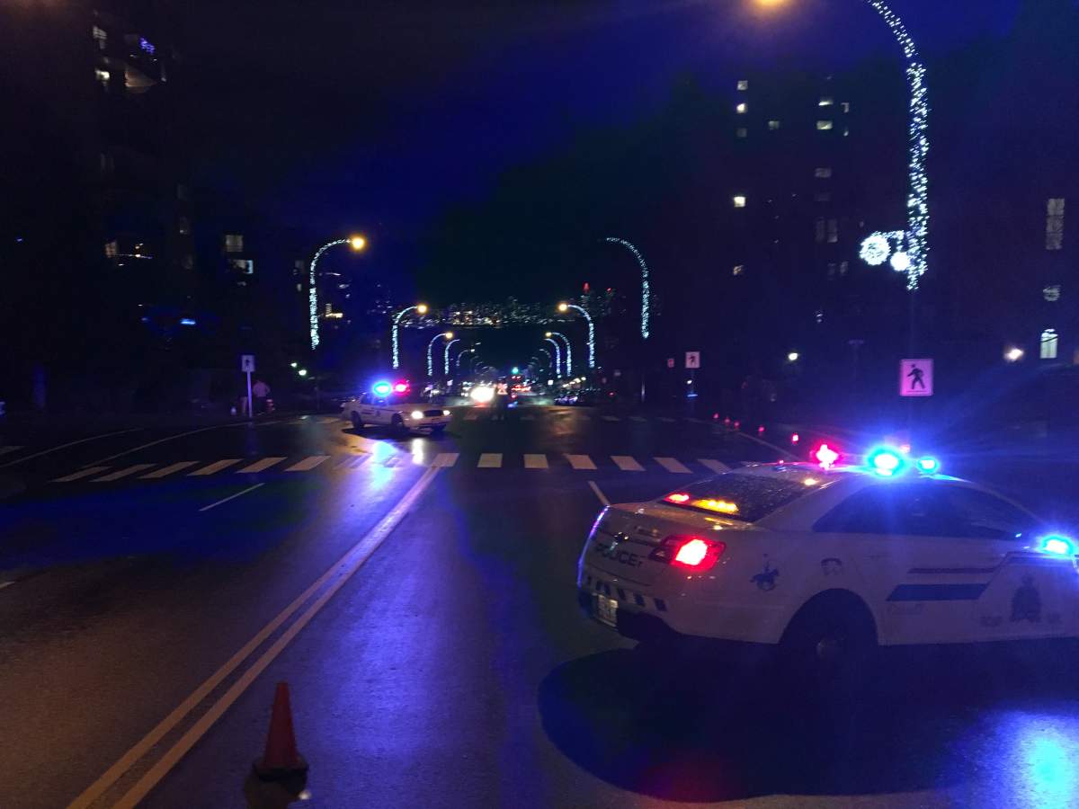Police on scene of a reported hit-and-run in North Vancouver.