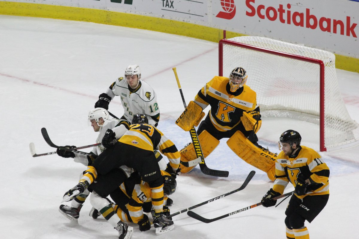 London, Ont. - The London Knights made life tough for the Kingston Frontenacs around their own net in an 8-1 win on Friday, December 7, 2018.
