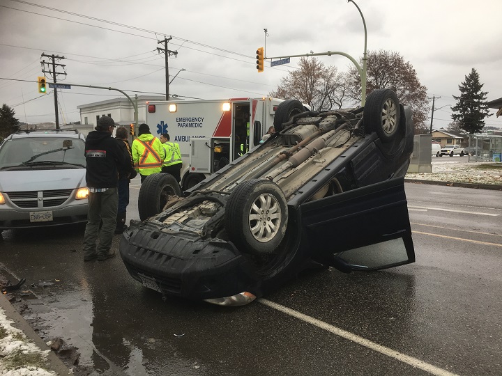 Emergency crews are on the scene of a two-vehicle accident in Kelowna's Rutland neighbourhood.