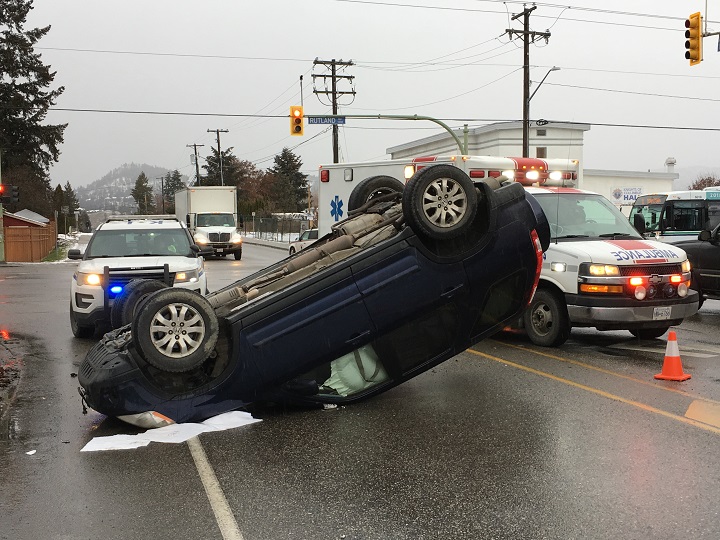 Rollover accident at McCurdy and Rutland in Kelowna - image