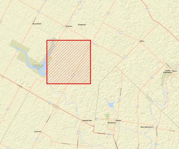 Khaki-green coloured baits will be dropped out of a helicopter into the area outlined on Monday and Tuesday