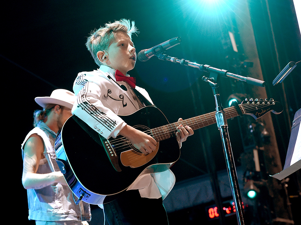 Mason Ramsey onstage with Florida Georgia Line during Stagecoach California’s Country Music Festival at the Empire Polo Field on April 27, 2018, in Indio, Calif.