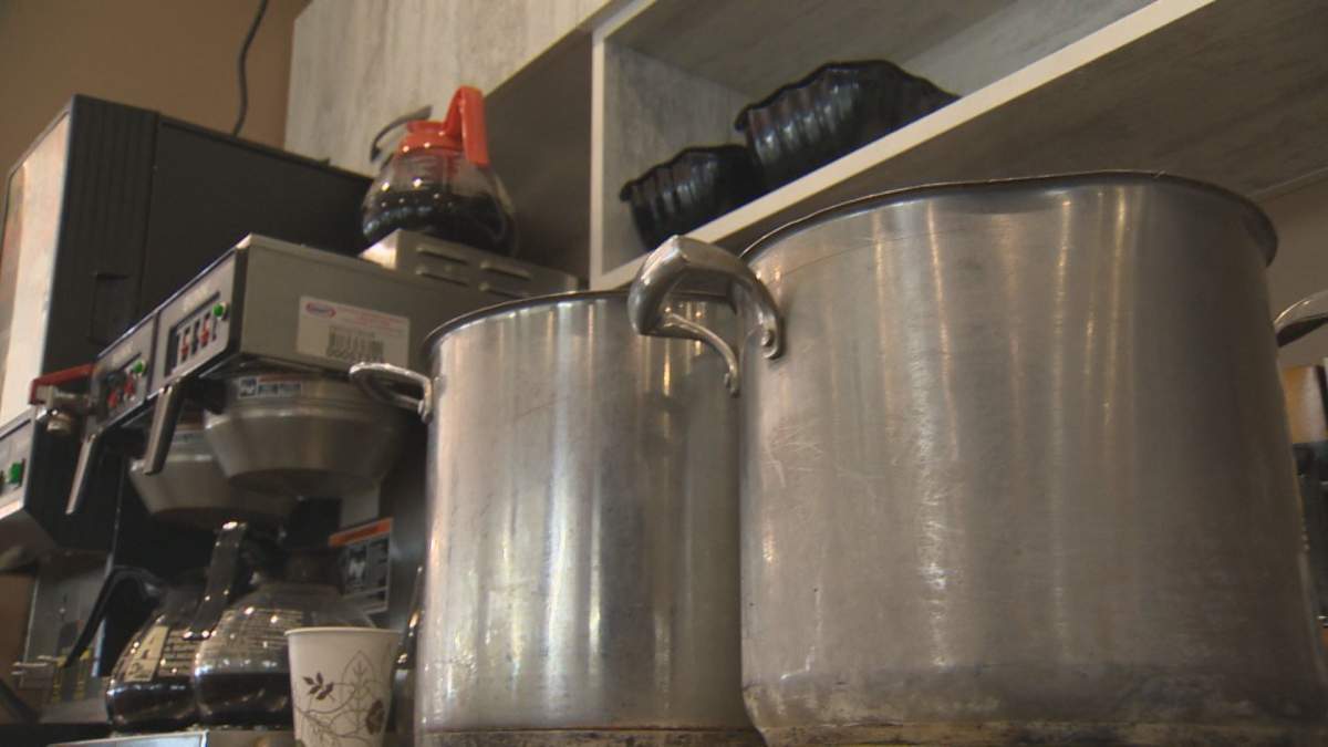 Pots of boiling water at McGee’s Family Restaurant in Carman.
