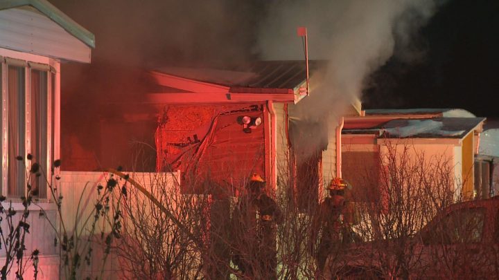 Firefighters were called to a mobile home in Penbrooke Heritage Estates in southeast Calgary on Saturday.