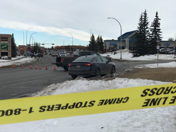 EMS said a pedestrian was injured after being struck by a vehicle in northeast Calgary on Saturday morning.