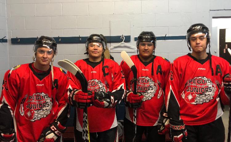 Members of the Keystone Junior Hockey League's Peguis Juniors.