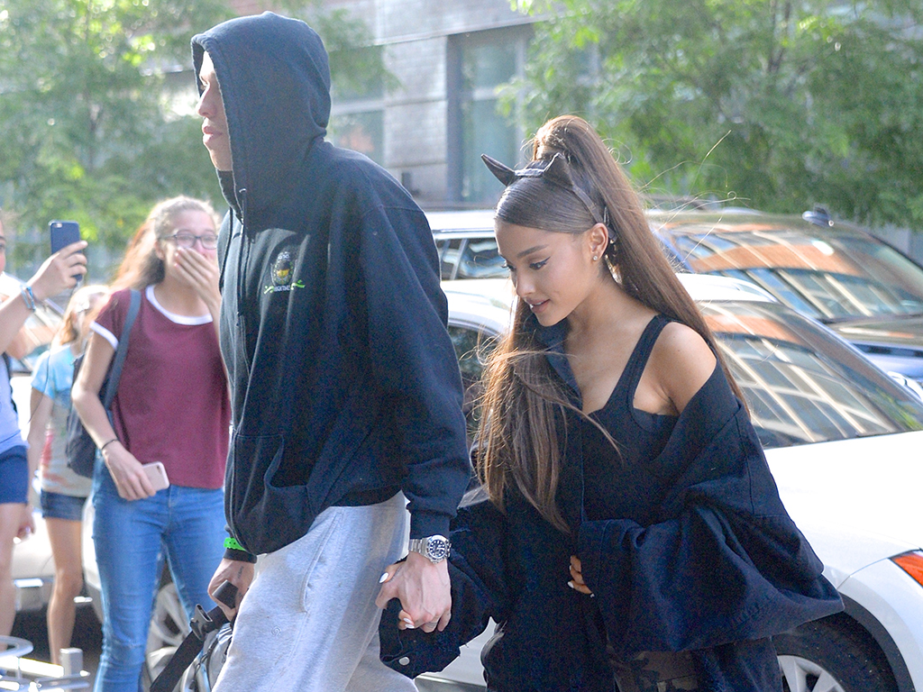 Ariana Grande and Pete Davidson seen out and about in Manhattan on June 25, 2018, in New York City.