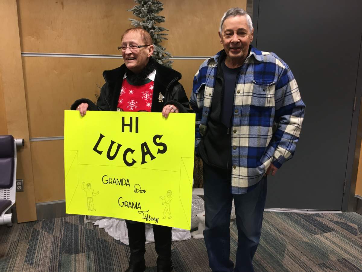 Kelowna couple Tiffany and Don Smith await the arrival of their daughter, son-in-law and a grandson they\’ve never met.