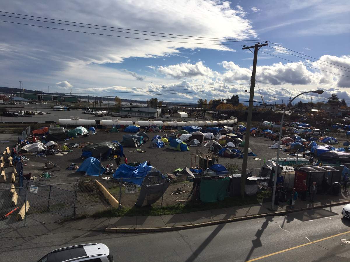 Nanaimo’s tent city housed about 300 people before it was dismantled at the end of November.
