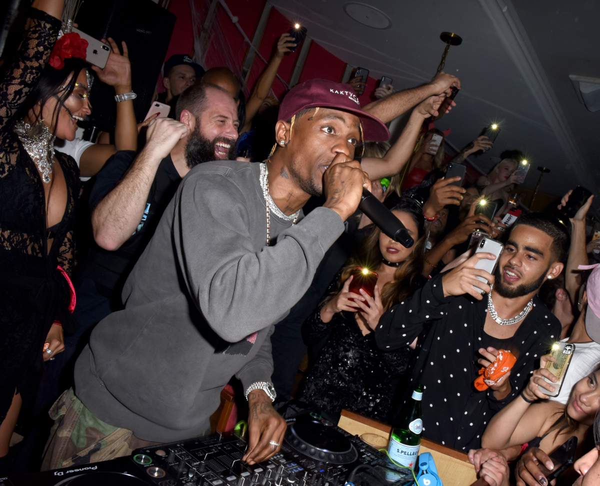 Travis Scott performs at Travis Scott’s Halloween at the Weekend Unlimited Delilah Take Over on Oct. 31, 2018 in Los Angeles, Calif.