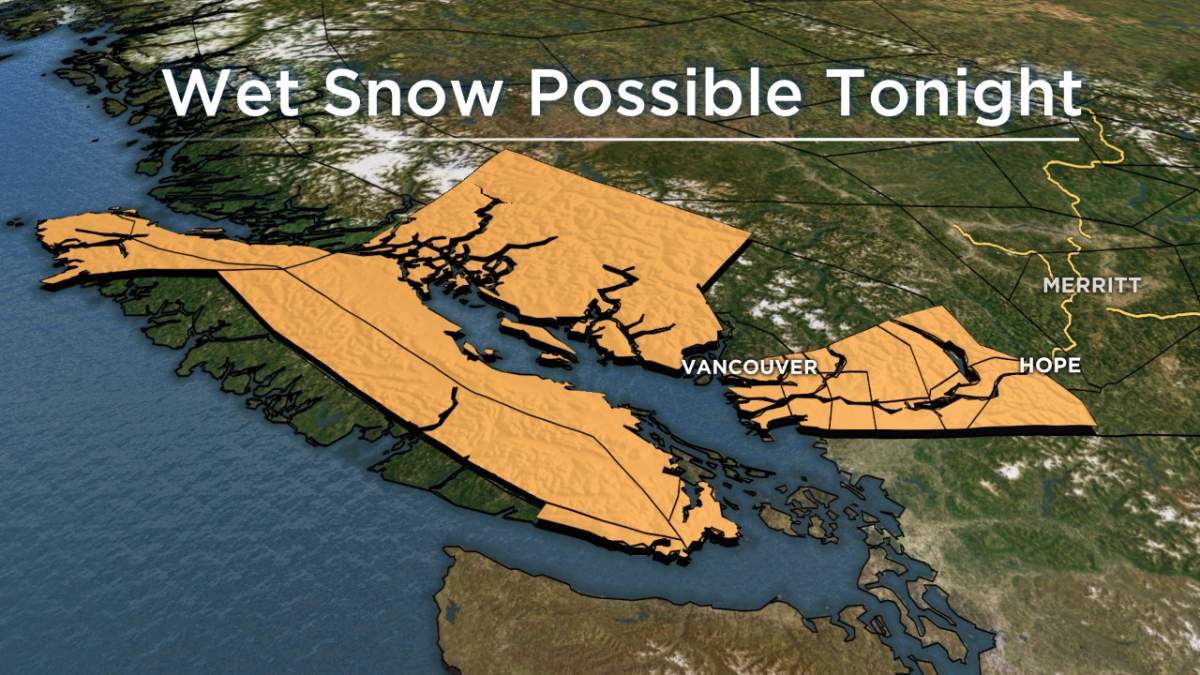 Not quite white Christmas, but wet snow in forecast for B.C.’s South Coast - image
