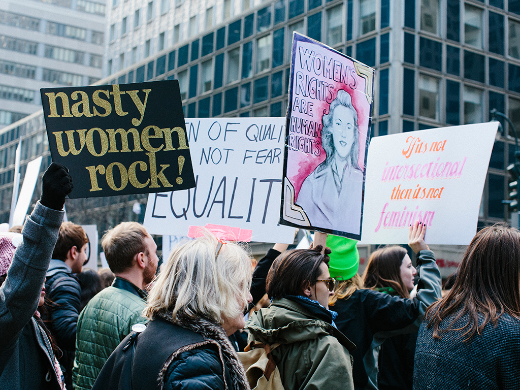 Participants at the 2018 Women's March in New York. 