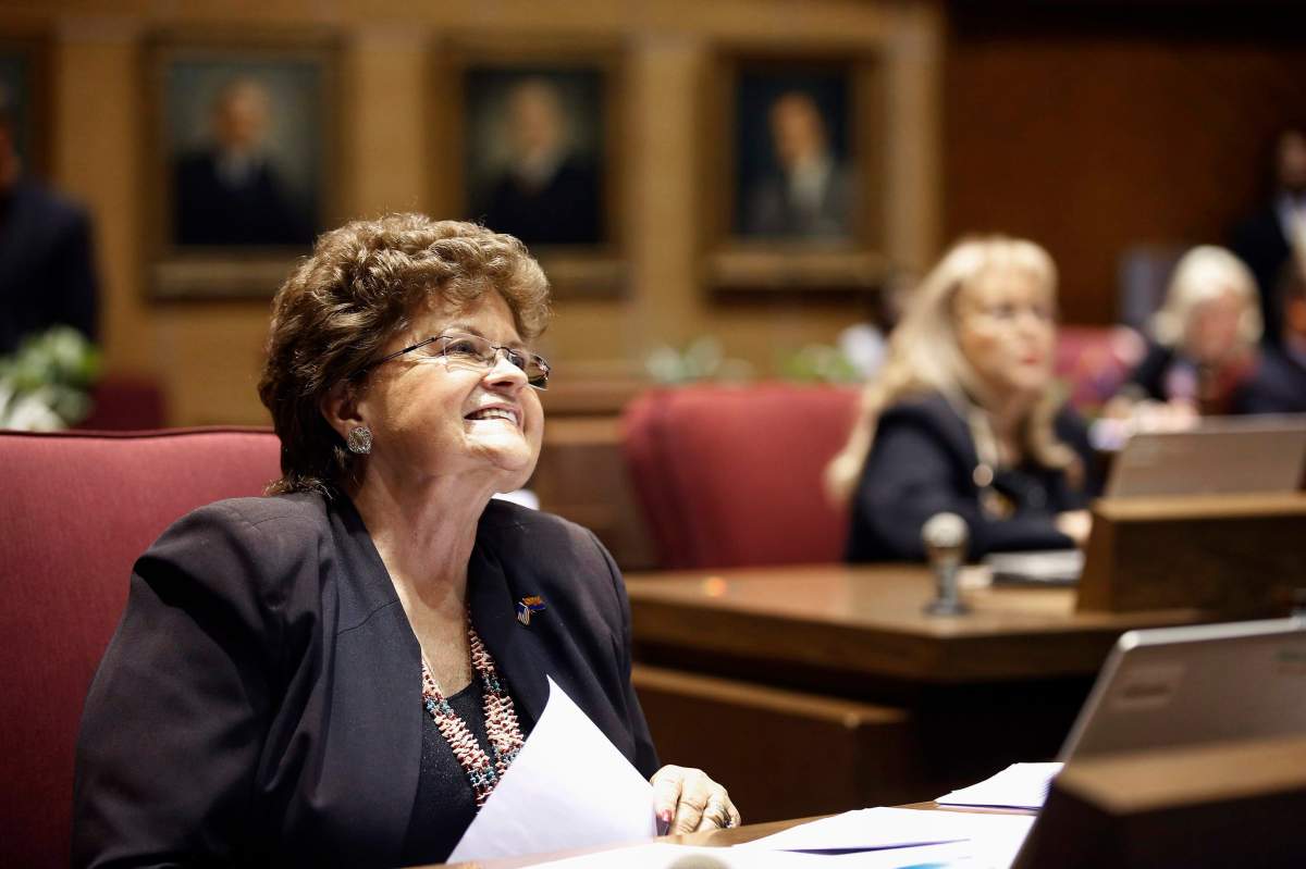 Sen. Gail Griffin seen on the Senate floor at the Arizona Capitol in Phoenix, May 4, 2016.


