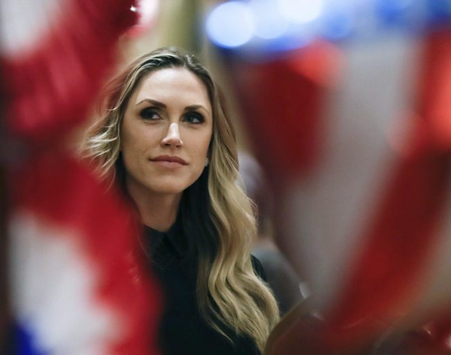 Lara Trump listens to a speaker during a Women for Trump rally on Oct. 12, 2016, in Albany, N.Y.
