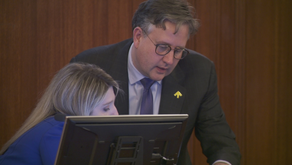 Vancouver Kennedy Stewart and NPA Coun. Melissa de Genova are pictured at Vancouver City Hall in this undated photo.