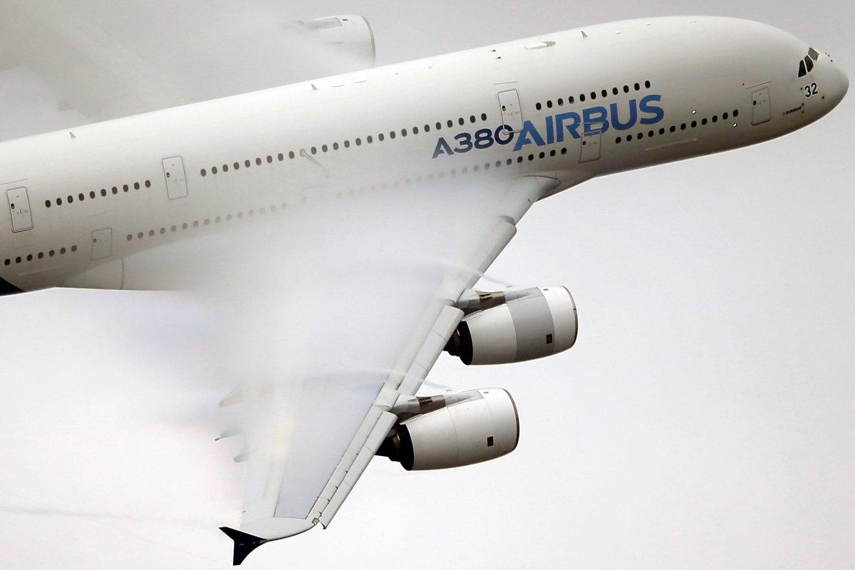 An Airbus A380 performs a demonstration flight at the Paris Air Show in 2015.