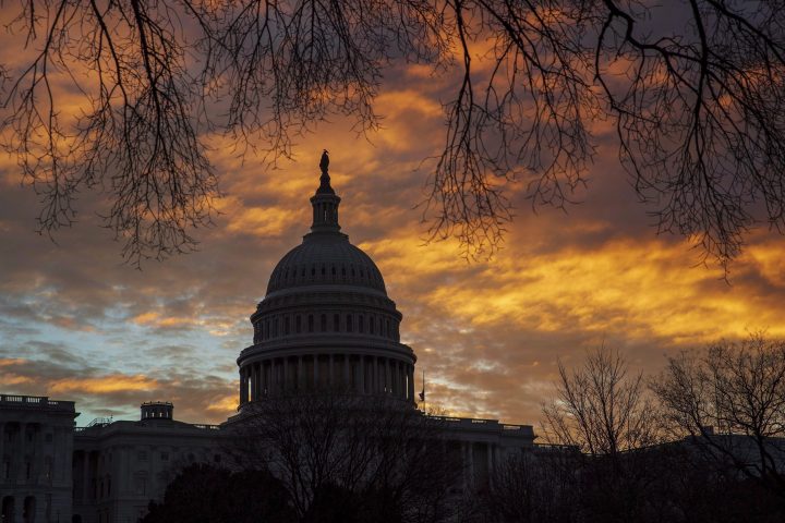 The Capitol is seen on the first morning of a partial government shutdown, as Democratic and Republican lawmakers are at a standoff with President Donald Trump on spending for his border wall, in Washington, Saturday, Dec. 22, 2018. 